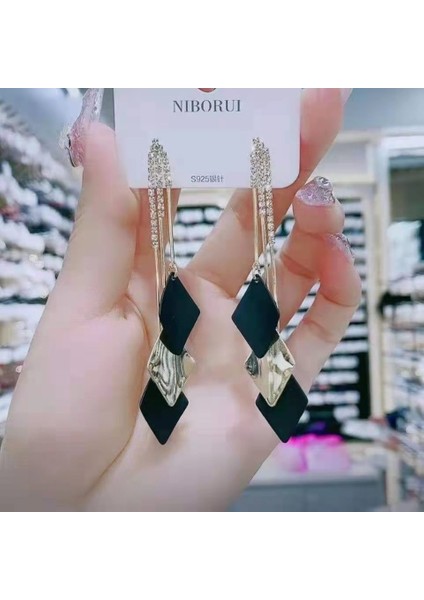 Kadınlar Için Moda Mizaç Uzun Püskül Yaz Popüler Küpeler Süper Parlak Üst Düzey Hafif Lüks Küpeler (Yurt Dışından)