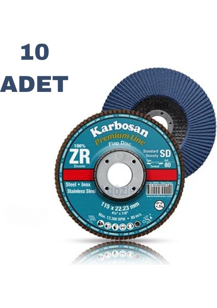 Flap Disk Çelik ve Inox Zımpara Zr 115X22.2380 Kum Sd-Konik 983465