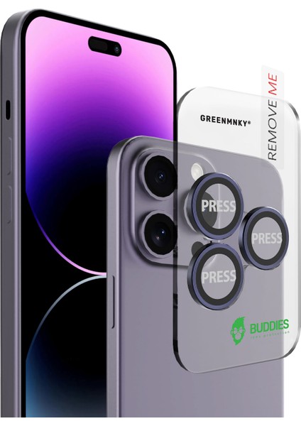 Buddıes Iphone 14 Pro / 14 Pro Max Uyumlu Kamera Lens Koruyucu (PURPLE)