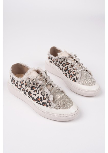 Damsel Bağcıklı Taşlı Kadın Günlük Denim Sneaker Spor Ayakkabı