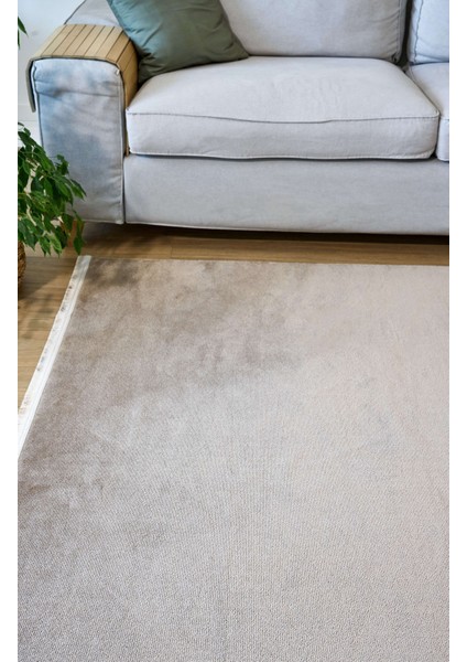 Halı Yoga 5013 Bej Kaymaz Yıkanabilir Düz Renk Üst Kalite Yumuşak Dokulu Halı indirimleri