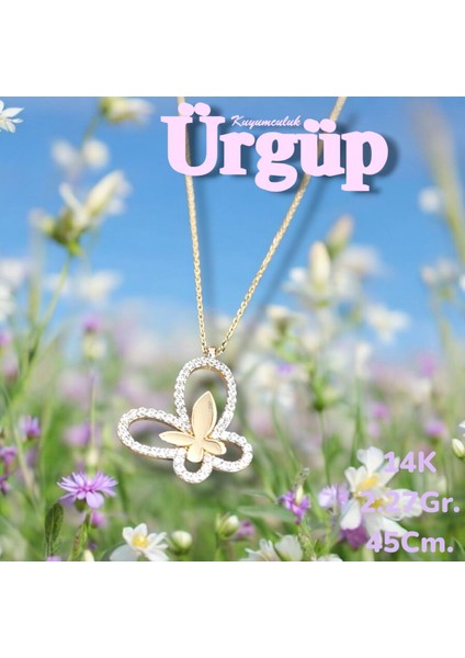 14 Ayar 2.27 GramAltın Kelebek Kolye