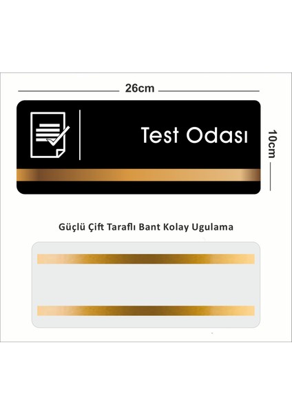 Ofis Departman Kapı Isimliği Yönlendirme Levhası 26X10CM ( Test Odası ) Bronz - Siyah fiyatları