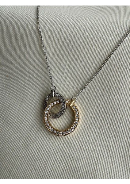 Çelik Zirkon Taşlı Halka Kolye fiyatları