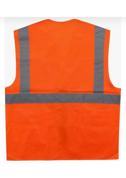 Mühendis Tipi Cepli Ikaz Yeleği Fosforlu Güvenlik Yeleği Turuncu M Beden Fermuarlı modelleri