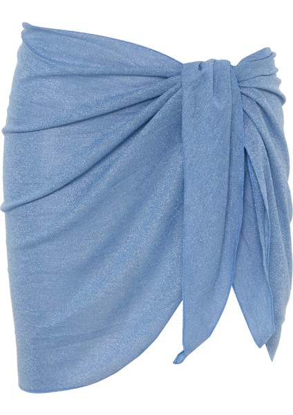 Lurex Bebe Mavi Bağlamalı Pareo