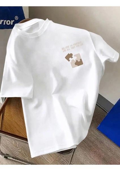 Punıx Kıds Özel Üretim Parça Puzzle Baskılı Yeni Stil Erkek Çocuk Ter Tutmayan Yazlık T-Shırt