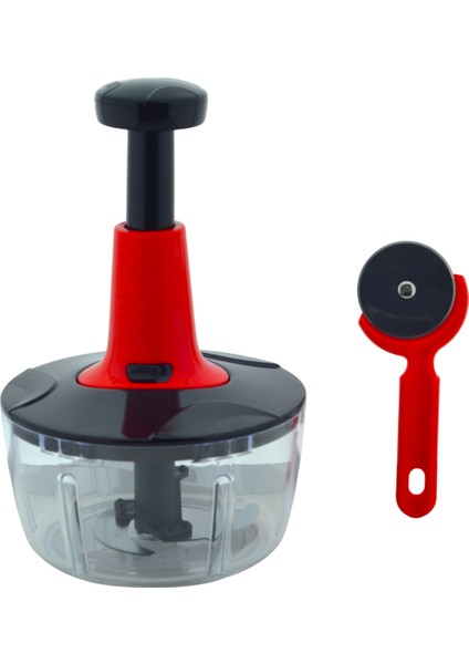Super Chopper Basmalı El Rondosu (1,5 Lt) ve Hamur Kesme Ruleti (7X16,5CM)