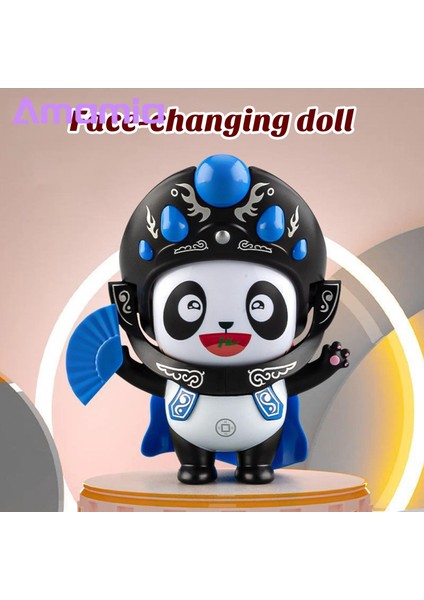 Sichuan Opera Yüz Değiştirme Oyuncak Geleneksel Sichuan Opera Yüz Değiştirme Bebek 5 Makyaj ile Interaktif Panda Şekil Oyuncak (Yurt Dışından)