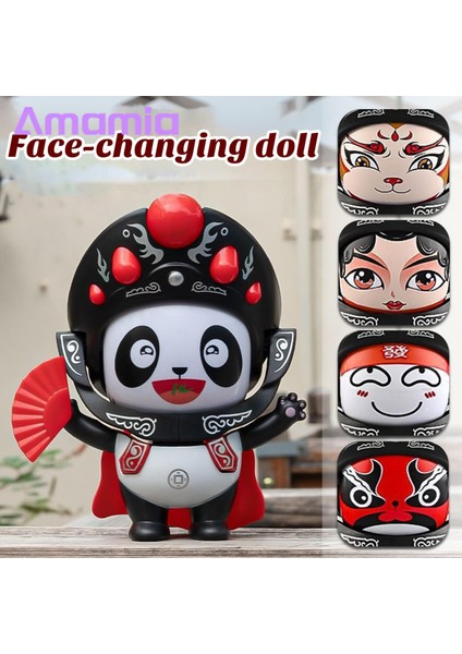Sichuan Opera Yüz Değiştirme Oyuncak Geleneksel Sichuan Opera Yüz Değiştirme Bebek 5 Makyaj ile Interaktif Panda Şekil Oyuncak (Yurt Dışından) indirimleri
