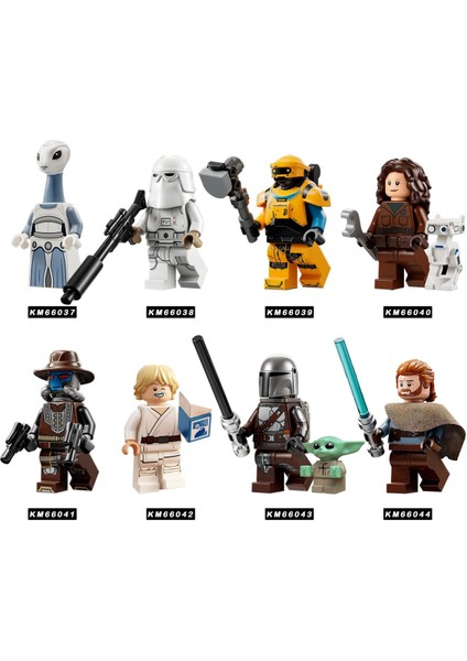 8 Adet/takım Yıldız Savaşı Figürleri Yapı Taşları Luke Skywalker Mandaloryalı Yoda Clone Trooper Minifigures Çocuk Oyuncakları KM66037-66044 (Yurt Dışından)