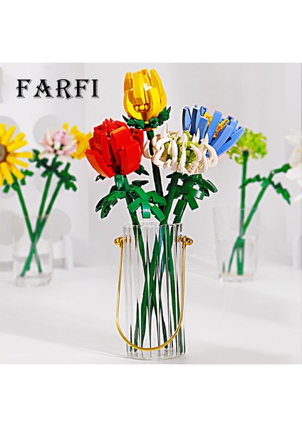 Farfi Buket Yapı Seti Canlı Botanik Koleksiyonu Buket Yapı Taşı (Yurt Dışından)