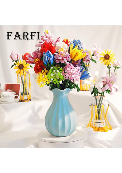 Farfi Buket Yapı Seti Canlı Botanik Koleksiyonu Buket Yapı Taşı (Yurt Dışından)