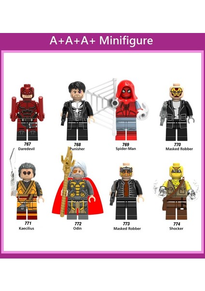 Minifigures X0180 Süper Kahraman Daredevil Punisher Odin Yapı Taşları Oyuncaklar (Yurt Dışından) modelleri
