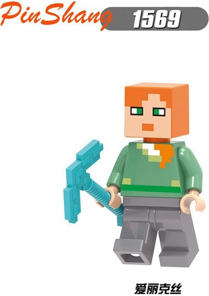 Pinshang Benim Dünyam Minecraft Minifigures Steve Alex Zombi Demir Golem Enderman Modeli Yapı Taşları (Yurt Dışından)