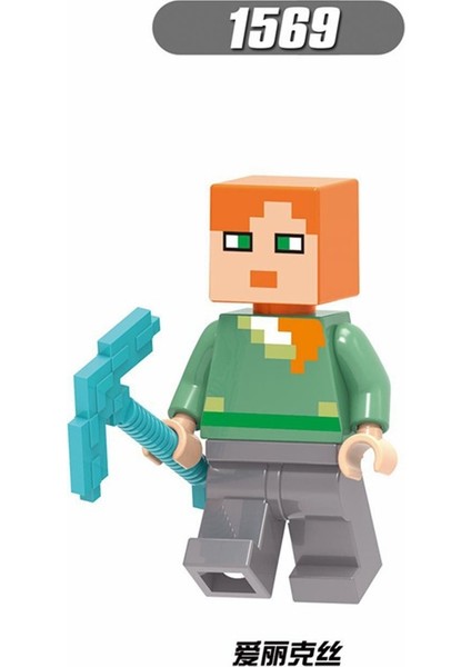 Pinshang Benim Dünyam Minecraft Minifigures Steve Alex Zombi Demir Golem Enderman Modeli Yapı Taşları (Yurt Dışından)