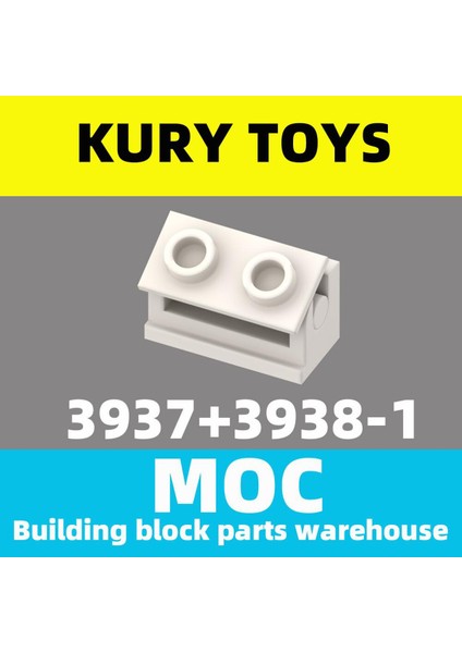 Kury Oyuncaklar Dıy Moc 3937 + 3938 Yapı Taşı Parçaları Menteşe Tuğla 1 x 2 Taban ile 1 x 2 Üst Kilitleme Menteşe Için (Yurt Dışından)