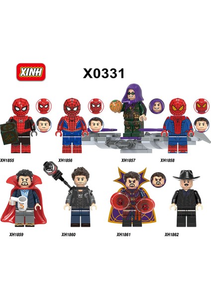 Yapı Taşları Oyuncaklar Örümcek Adam Doktor Garip Yeşil Goblin Eddie Plastik Gömülü Yapı Taşları Minifigures Oyuncak Rengi: X1855 (Yurt Dışından) modelleri