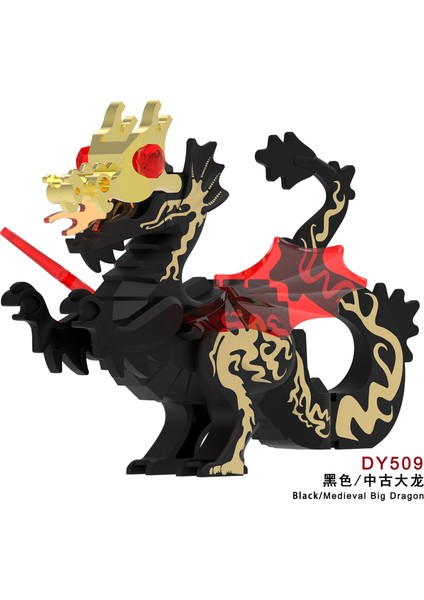 Adet Ortaçağ Yangın Ejderhası Ortaçağ Kalesi Aslan Şövalye Dağı Minifigure Dıy Monte Yapı Taşı Oyuncak (Yurt Dışından) modelleri