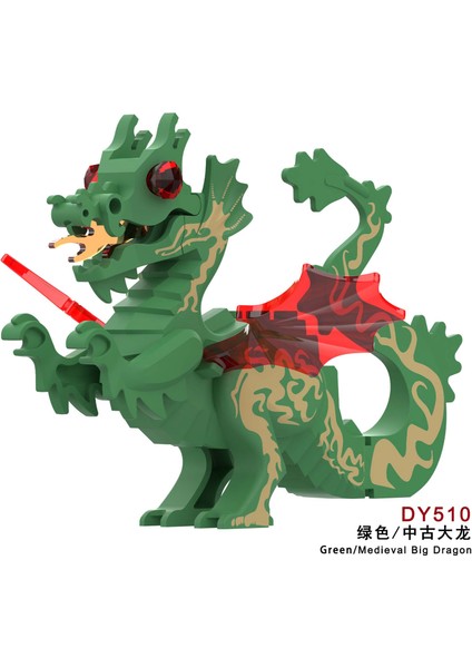 Adet Ortaçağ Yangın Ejderhası Ortaçağ Kalesi Aslan Şövalye Dağı Minifigure Dıy Monte Yapı Taşı Oyuncak (Yurt Dışından) fırsatları