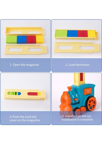 【happier】 Sıcak Elektrikli Domino Tren Araba Araç Modeli Büyülü Otomatik Kurulum Renkli Plastik Domino Oyuncaklar Eğitici Oyuncaklar Çocuklar Hediye Domino-Tren-Oyuncak (Yurt Dışından)