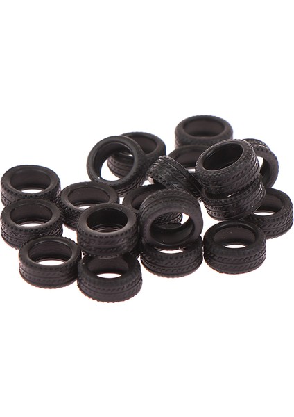 20 Adet 1/64 Lastik Kaplama Araba Modeli Sahne Aksesuarları Lastik Tekerlekler Araba Modeli Sahne Mj (Yurt Dışından)