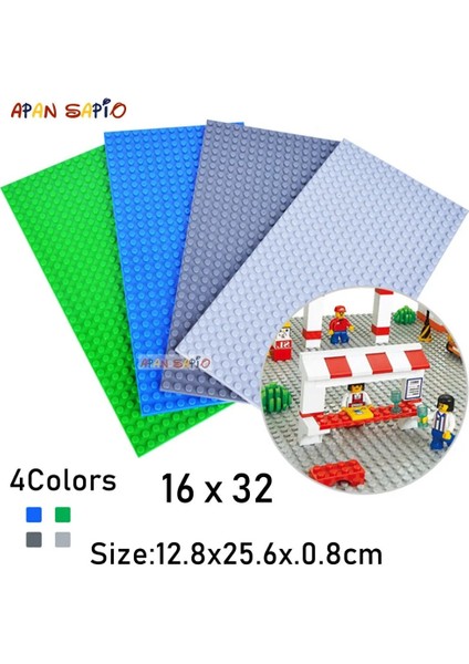 Dıy Blokları Yapı Tuğlaları Ince Taban Plakaları 16X32 Eğitici Montaj Inşaat Oyuncakları Çocuklar Için Markalarla Uyumlu (Yurt Dışından)