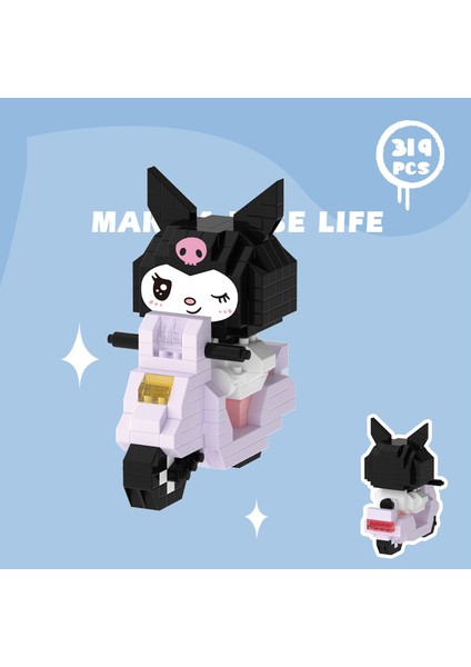 Pinshang Anime Oyuncak Inşaat Blokları Melodi Bisiklet Kuromi Tarçın Köpek Yapı Taşları Süsler (Yurt Dışından) fırsatları