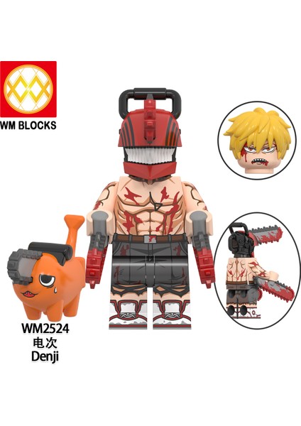 Tek Satış WM2523 WM2524 Testere Adam Figürleri Yapı Taşları Denji Pochita Anime Tuğla Karikatür Mini Aksiyon Oyuncak Oyuncaklar Hediyeler Birleştirin (Yurt Dışından) fiyatları