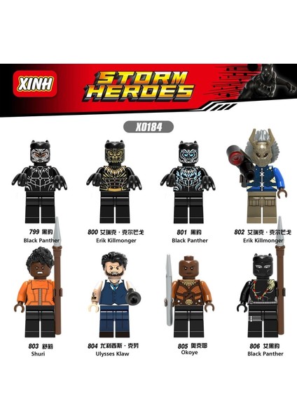 Gc Siyah Panter Minifigures Erik Killmonger Okoye Yapı Taşları Avengers Dc Çocuk Oyuncakları 1 Adet (Yurt Dışından)
