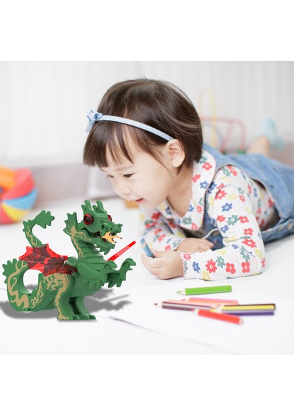 Eğitici Dinozor Modelleri Çin Ejderha Yapı Taşı Modeli Diy Montajlı Aksiyon Figürü Oyuncak Çocuklar Için Mükemmel Doğum Günü Hediyesi Mini Ejderha Modeli (Yurt Dışından)
