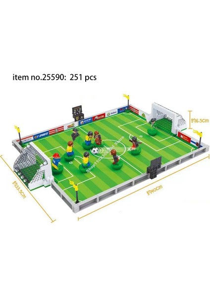 Futbol Sahası Yapı Taşları Dıy Masa Futbolu Kurulu Yapı Tuğlaları Blokları Eğitici Oyuncaklar Çocuk Için Hediye Ünlü Futbol Yıldızları (Yurt Dışından)