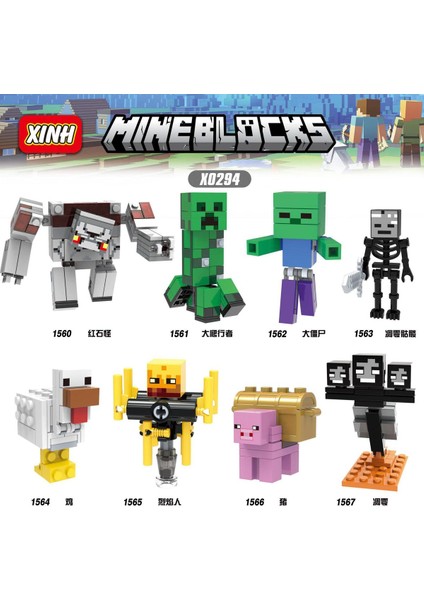 Tek Satış Minecraft Yapı Taşları Oyun Serisi Steve Redstone Küp Iskelet Creeper Zombi Tuğla Eğitici Rakamlar Oyuncaklar Çocuklar Için Koleksiyon X0294 (Yurt Dışından)