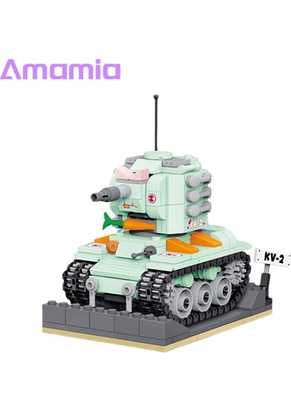 Amamia Sherman Tankı Tuğlaları Çeşitli Stiller Askeri Tank Çocuk Yapı Oyuncak (Yurt Dışından)