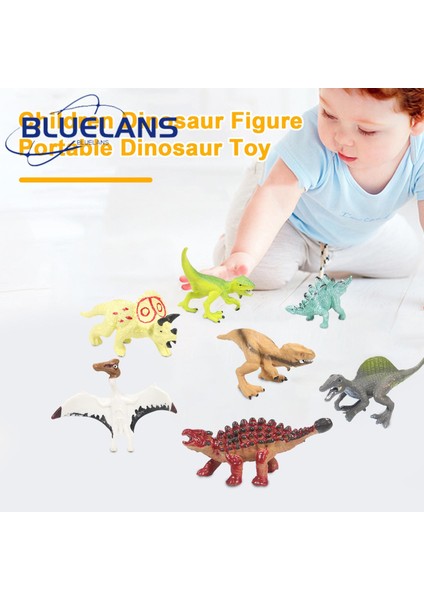 Taşınabilir Dinozor Oyuncak Mini Dinozor Oyuncak Seti Gerçekçi T-Rex Triceratops Pterosaur Stegosaurus Çocuk Hediye Çocuklar Dinozor Oyuncak (Yurt Dışından)