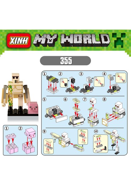 Tek Satış Minecraft Yapı Taşları Oyun Serisi Steve Iskelet Zombi Tuğla Eğitici Rakamlar Oyuncaklar Çocuklar Için Koleksiyon X0127 (Yurt Dışından)