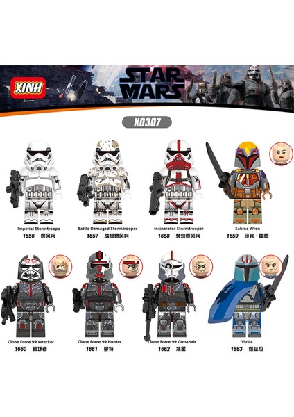 Tek Satış Yıldız Savaşı Minifigures Yapı Taşları Imperial Stormtrooper Sabine Clone Force 99 Tamirci Avcısı Vizsla Çocuk Boys Koleksiyonu(Yurt Dışından)