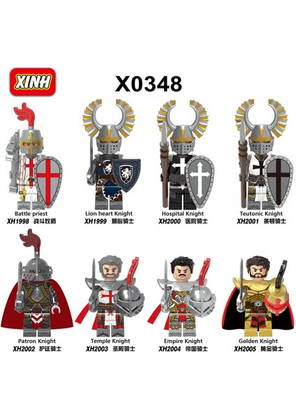 Adet/takım Antik Şövalye Serisi Figürleri Yapı Taşları Guardian Court Templar Imparatorluğu Altın Şövalye Savaş Rahip Minifigure Inşaat Oyuncakları X0348 (Yurt Dışından)