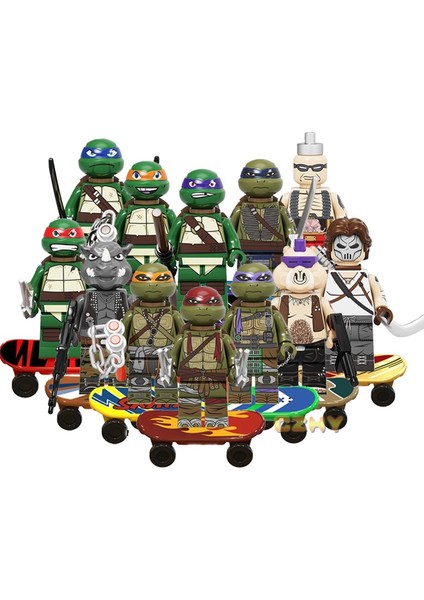 Ninja Turtles Minifigures Es Çocuklar Için Blok Oyuncakları MODEL:KF1419 (Yurt Dışından)