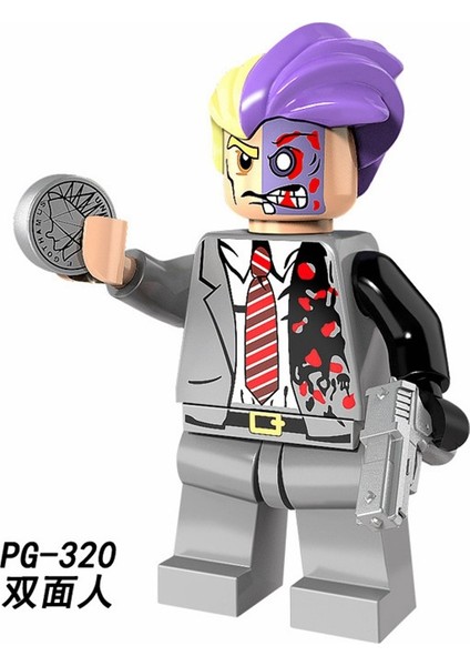 Dc Süper Kahramanlar Minifigures Uyumlu Batman Harley Quinn Robin Nightwing Iki Yüzlü Yapı Taşları Oyuncaklar PG8103 Renk: PG314 (Yurt Dışından)