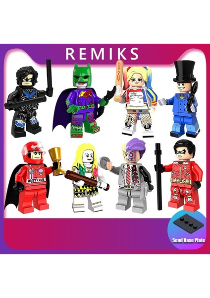 Dc Süper Kahramanlar Minifigures Uyumlu Batman Harley Quinn Robin Nightwing Iki Yüzlü Yapı Taşları Oyuncaklar PG8103 Renk: PG314 (Yurt Dışından)