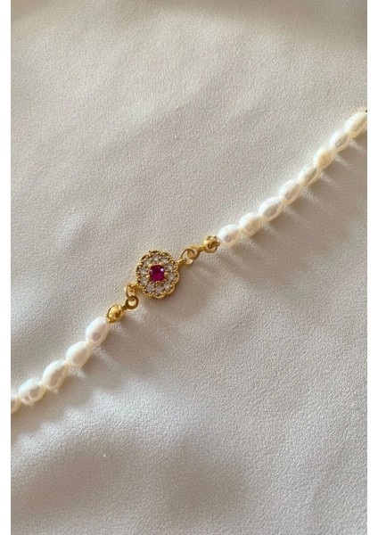 Fuşya Vintage Detaylı Doğal İnci Bileklik modelleri