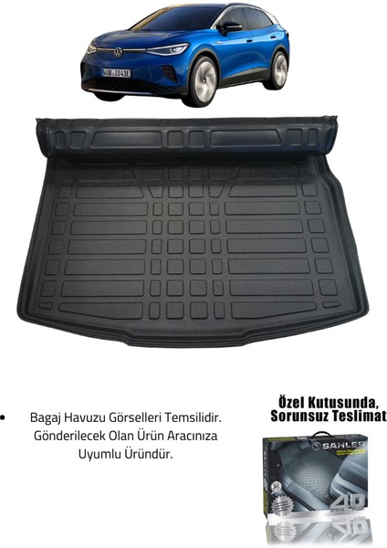 Volkswagen Id.4 2020+ Uyumlu 4.5d Premium Havuzlu Oto Paspas ve Liner Marka 3D Alt Bagaj Havuzu fiyatları