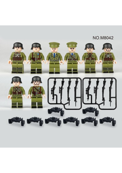 M8042 Askeri Serisi Memurları Askerler Yapı Taşları Minifigures Göndermek Kutusu Modeli Erkek Çocuk Oyuncakları (Yurt Dışından)