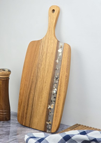 2'li Akasya Kesme Tahtası Takımı - Dikdörtgen Kesim Tahtası Seti - 45 + 40 Cm, 2 Parça
