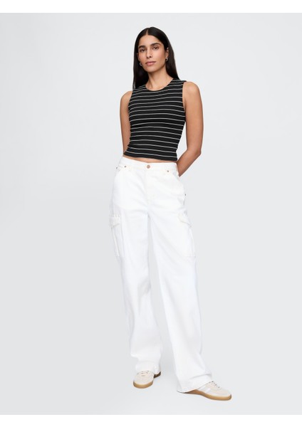 Kadın Siyah Baskılı Örme Jersey Atlet indirimleri