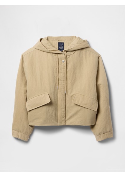 Kadın Bej Kapüşonlu Crop Ceket fiyatları