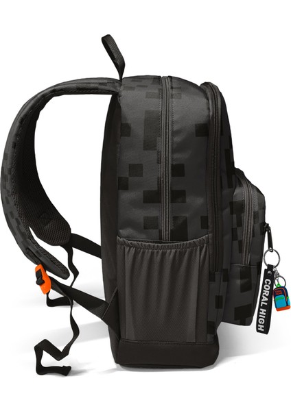 Siyah Blok Desenli Dört Bölmeli Okul Sırt Çantası 23694 indirimleri