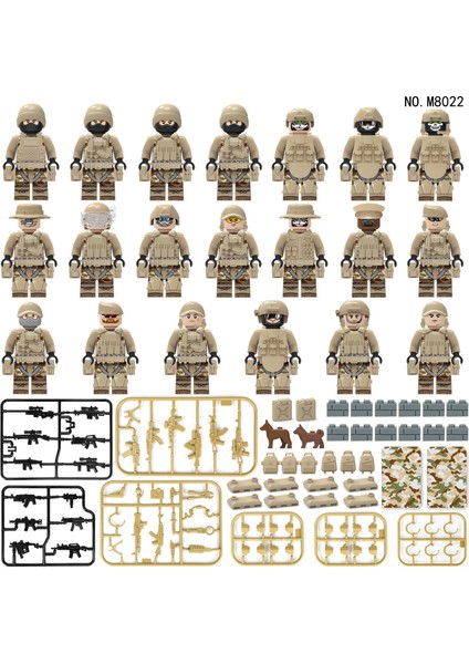 Kamuflaj Üniforma Ranger Küçük Parçacıklar Montaj Yapı Taşları Minifigure Bebek Oyuncak Seti 20 Modeller (Yurt Dışından)