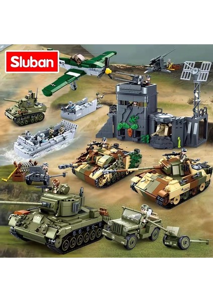 Ikinci Dünya Savaşı 2 Askeri Yapı Taşları Normandy Landings Ingiltere Abd Almanya Ordusu Setleri Tuğla Ww2 Oyuncak Araç Pershing Panter Tankları (Yurt Dışından)